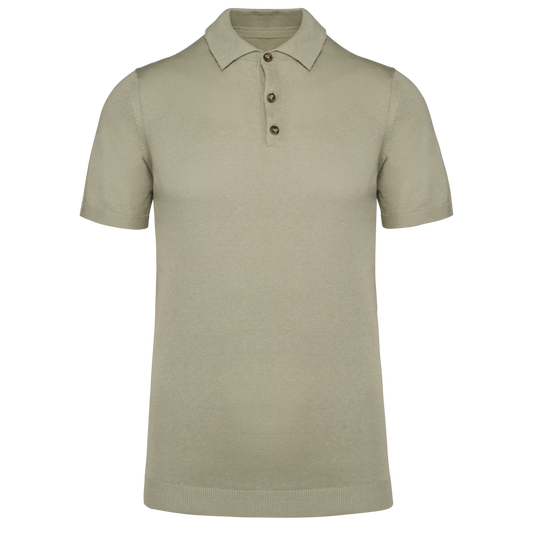 POLO SHIRT KNITTED - TAUPE